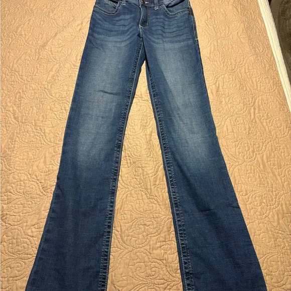 Wrangler Willow Women's Flare Jeans in Deep Blue - Picture 1 of 6